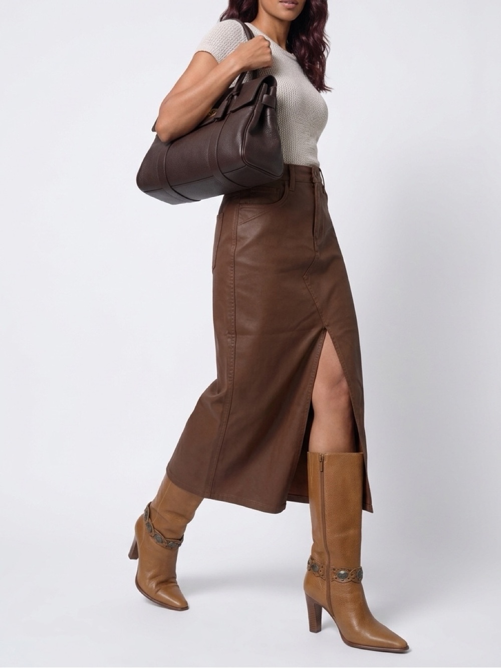 Hudson Jeans Brown Straight Skirt